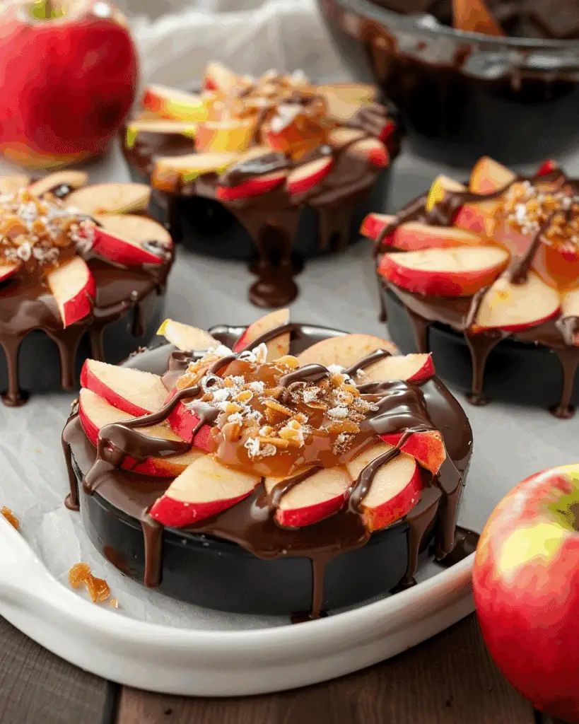 Chocolate Covered Caramel Apple Slices