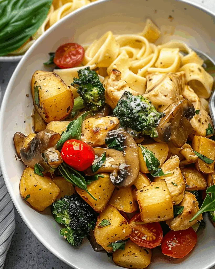 Creamy Chicken & Mushroom Pasta Bowl