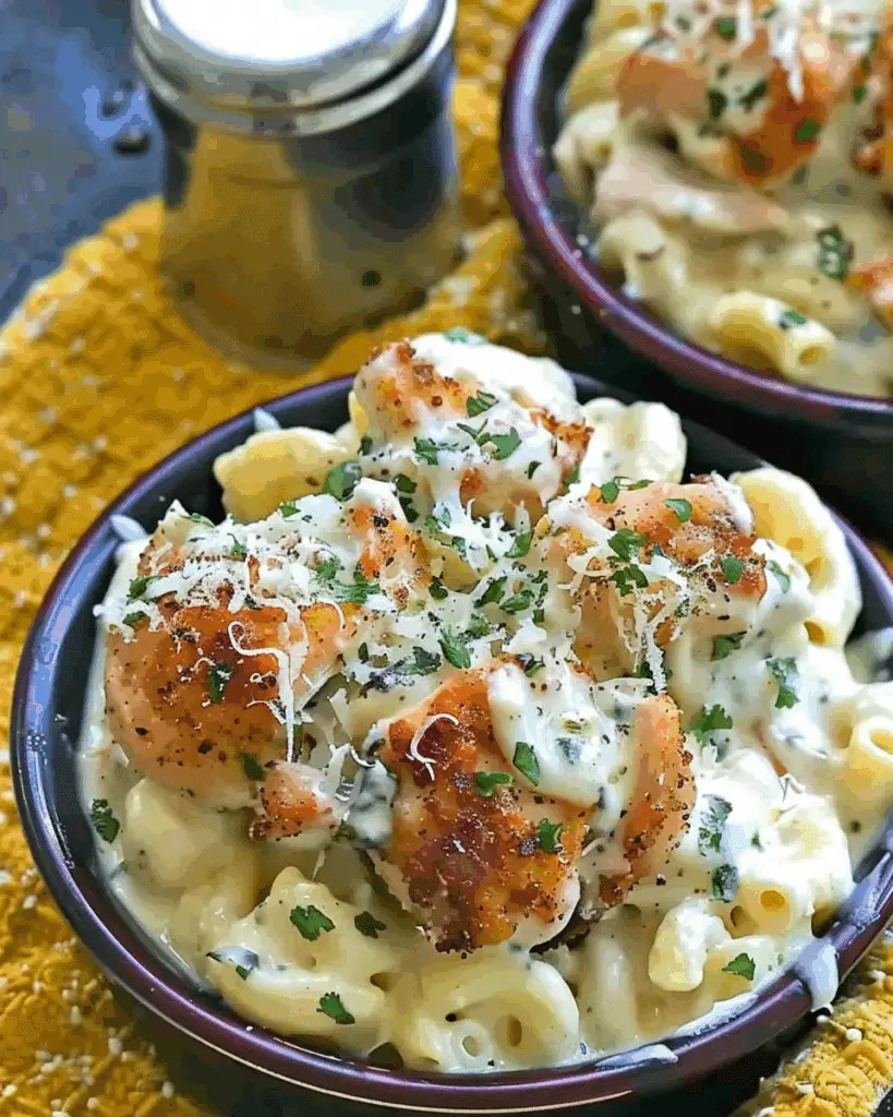 Creamy Honey Pepper Chicken Mac and Cheese