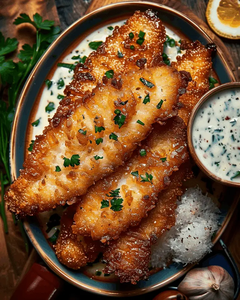 Crispy Cod Strips with Tartar Dipping Sauce