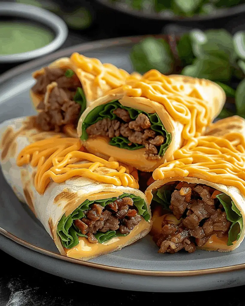 Crunchy Beef Cheese Wraps