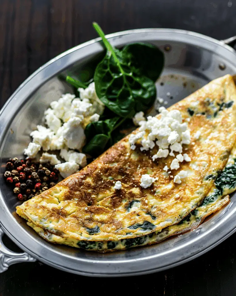 Feta And Spinach Egg White Omelette