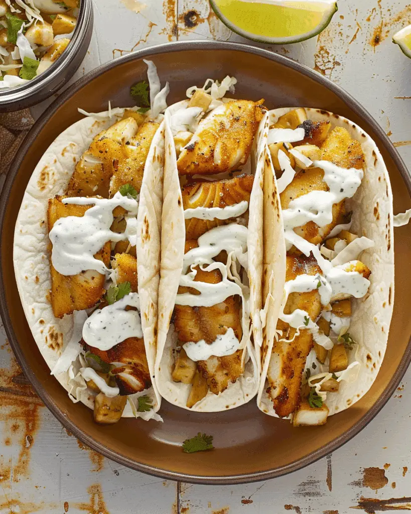 Fish Tacos With Lime Crema