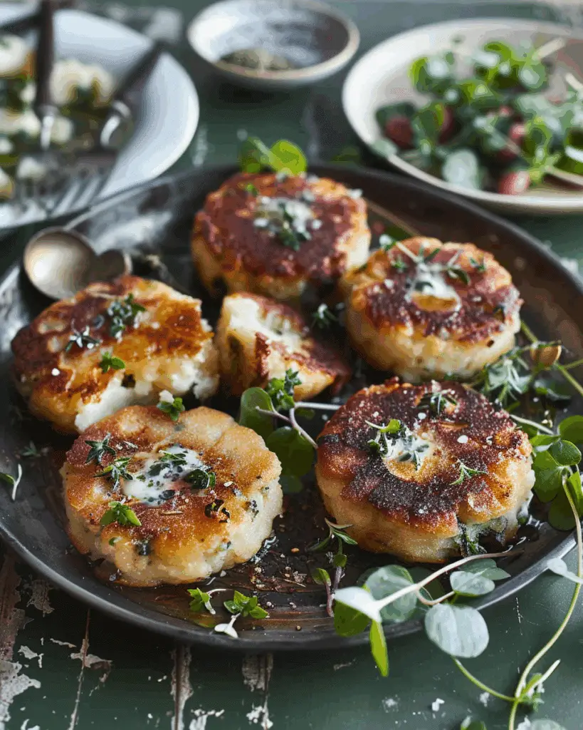 Fried Mashed Potato Cakes With Herbes De Provence Butter