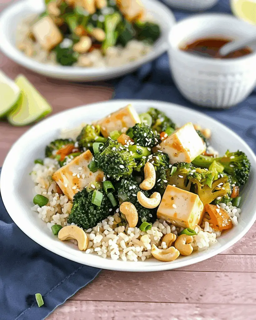 Garlicky Cashew Broccoli & Tofu Stir‑Fry