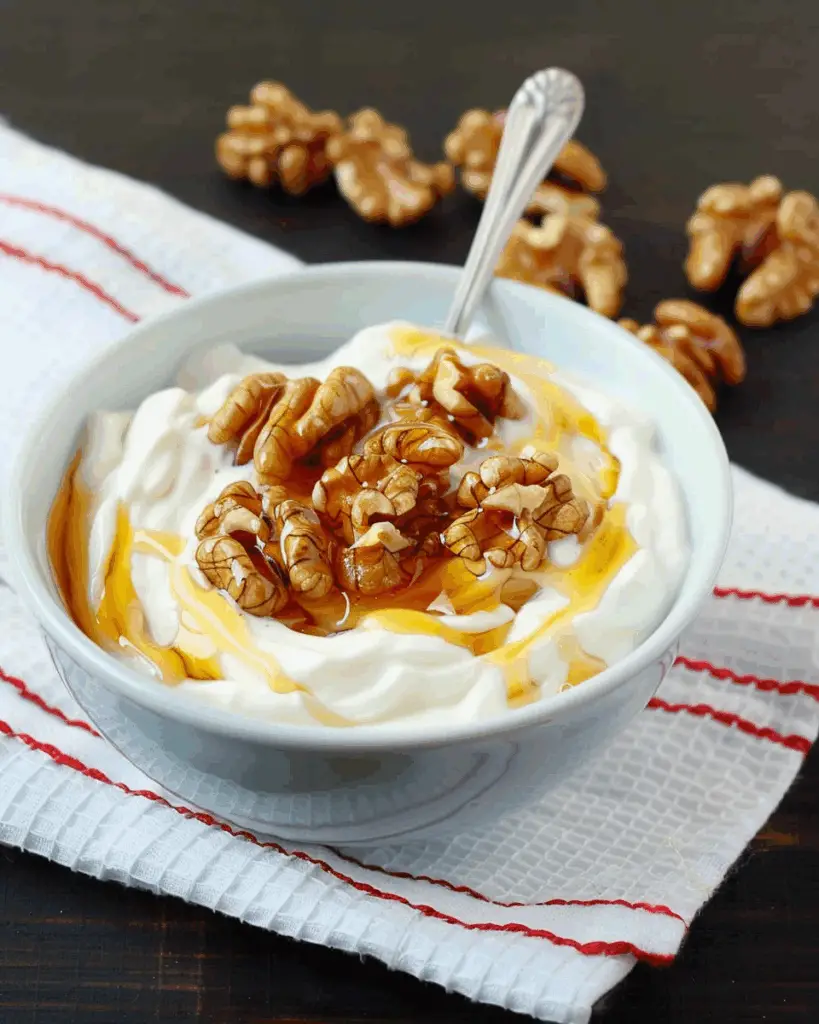 Greek Yogurt With Honey And Walnuts (Yiaourti Me Meli)