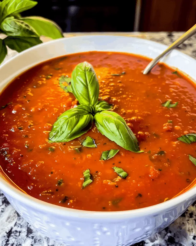 Homemade Roasted Tomato Basil Soup