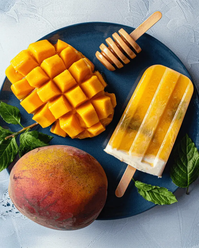 Mango Popsicles with Yogurt and Honey
