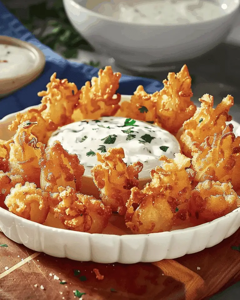 Mini Crispy Blooming Onions with Buttermilk Ranch