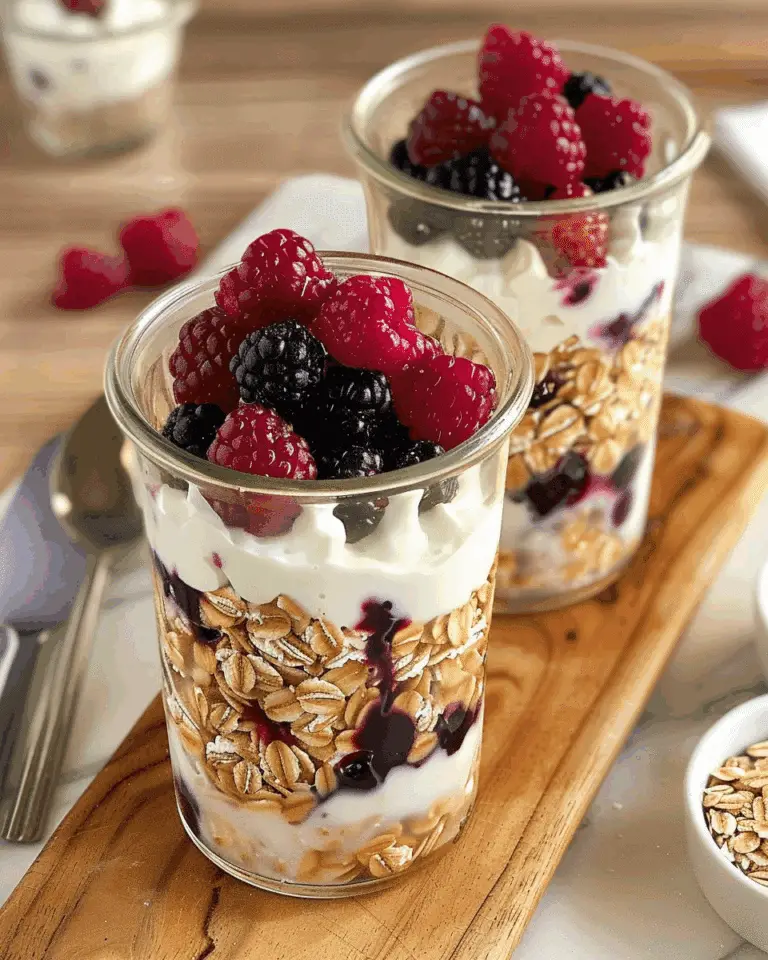 Mixed Berry Overnight Oat And Yogurt Parfaits
