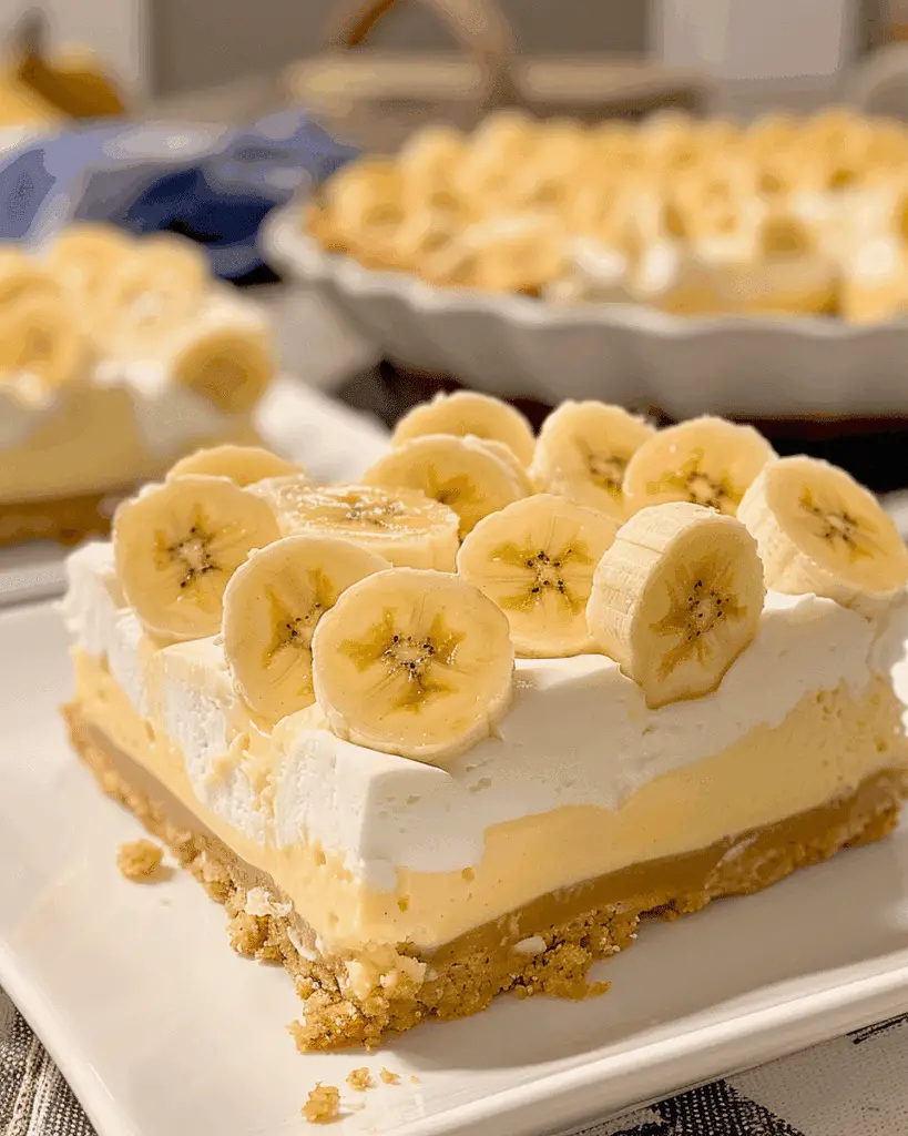 No Bake Banana Pudding Cheesecake Bars