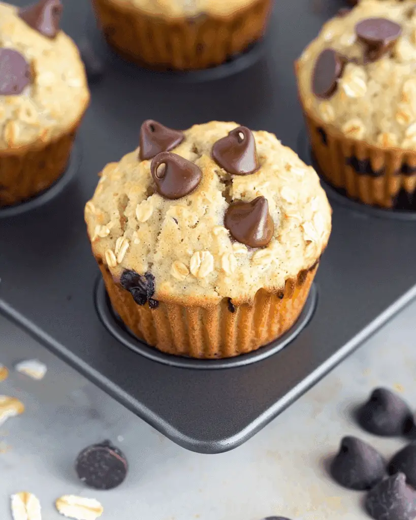 Oat Flour Muffins (with Chocolate Chips)