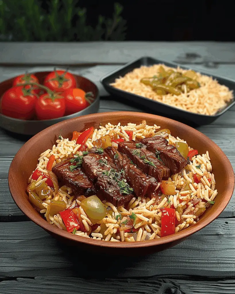 Pepper Steak with Rice