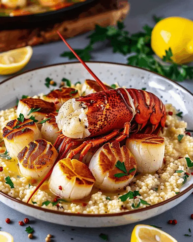 Butter-Basted Lobster Tail with Seared Scallops
