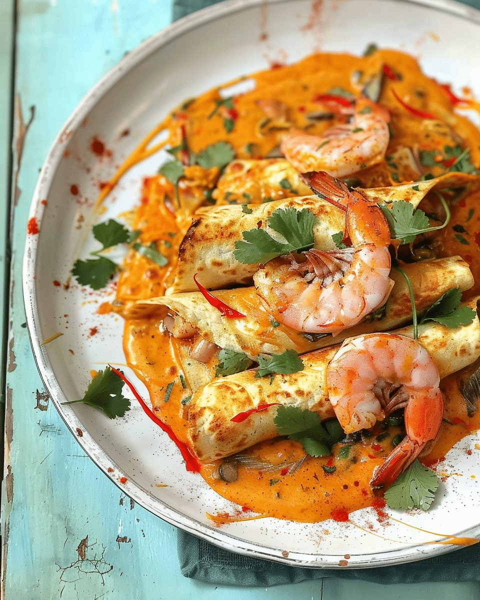 Shrimp Enchiladas with Cream Sauce