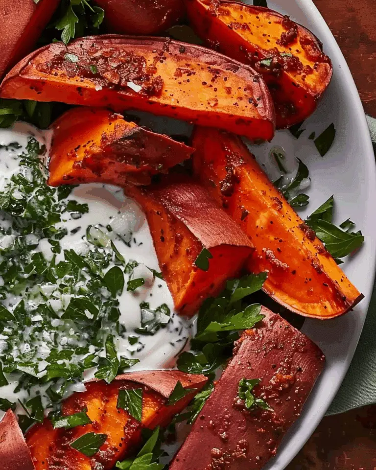 Spicy Sweet Potato Wedges With Herbed Coconut Yogurt Dip