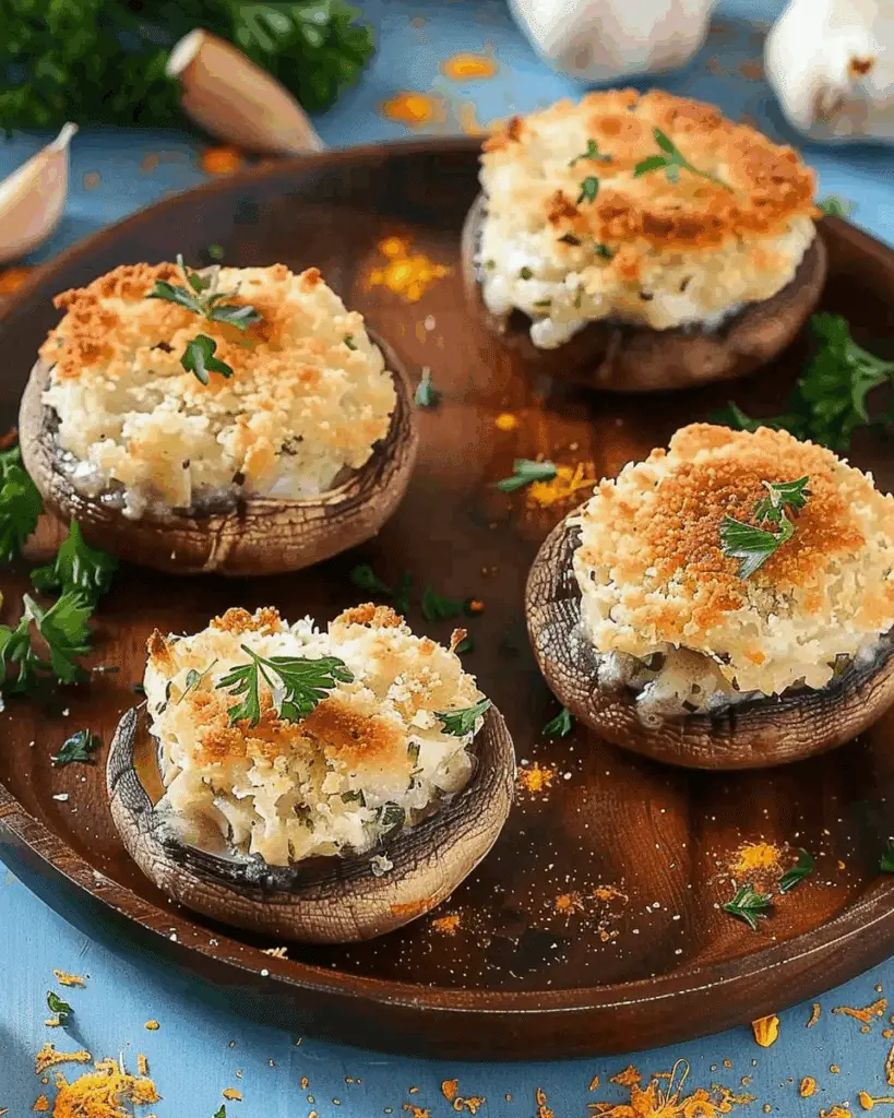 Cheesy Garlic Stuffed Mushrooms