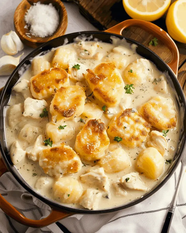Easy One Pan Creamy Lemon & Garlic Chicken Gnocchi