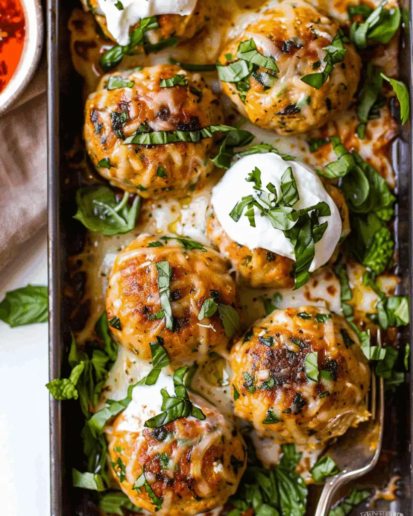 Garlic Herb Baked Turkey Meatballs