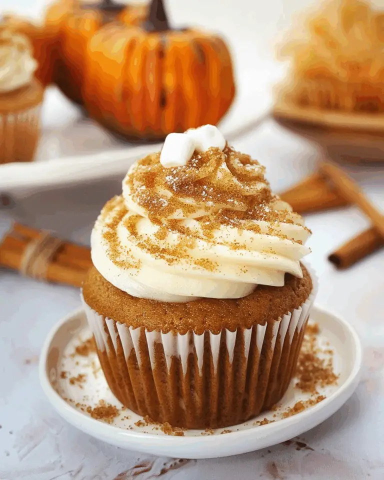 Gingersnap Pumpkin Cupcakes with Marshmallow Frosting