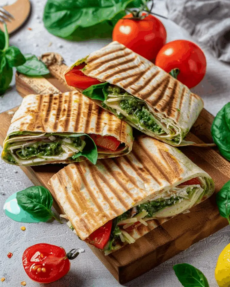 Healthy Folded Pesto Chicken Tortilla Wraps