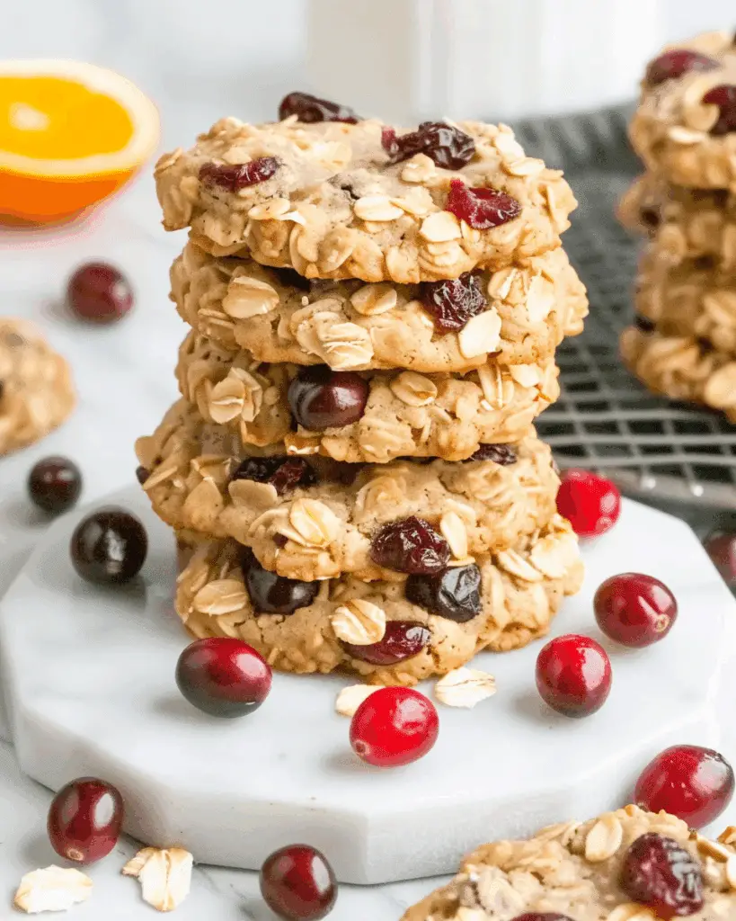 Healthy Cranberry Orange Oatmeal Cookies