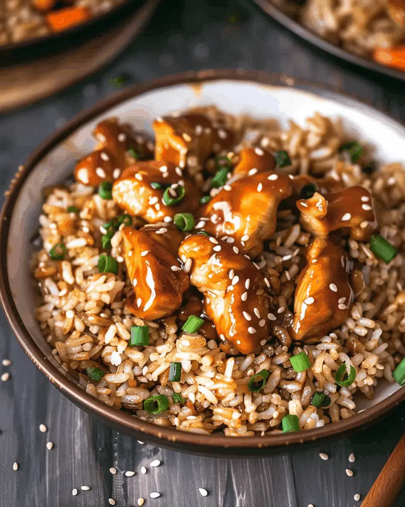 Honey Garlic Chicken Fried Rice