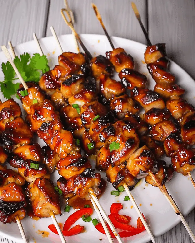 Honey Garlic Chicken Skewers
