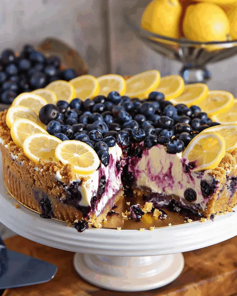 Lemon Blueberry Crumble Cheesecake