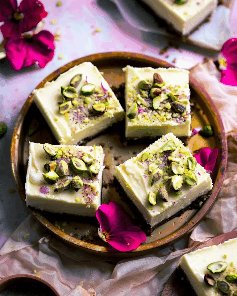 Lemon Pistachio Cheesecake Bars
