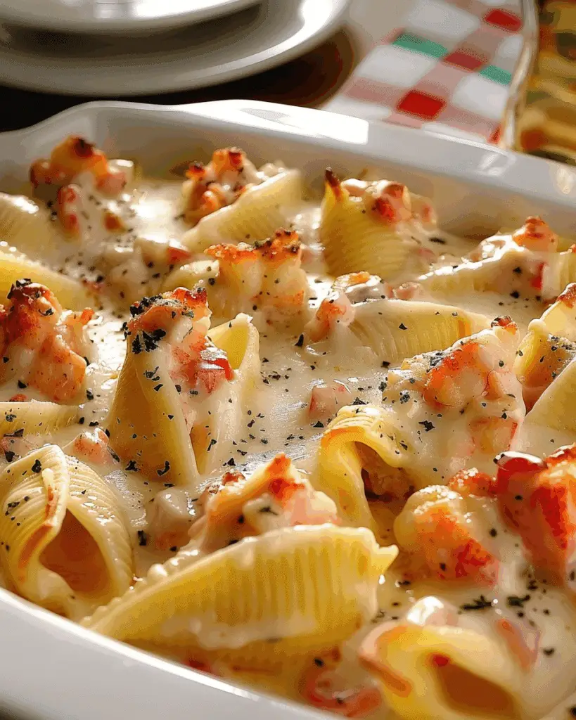 Lobster-Stuffed Shells in Creamy Alfredo Sauce