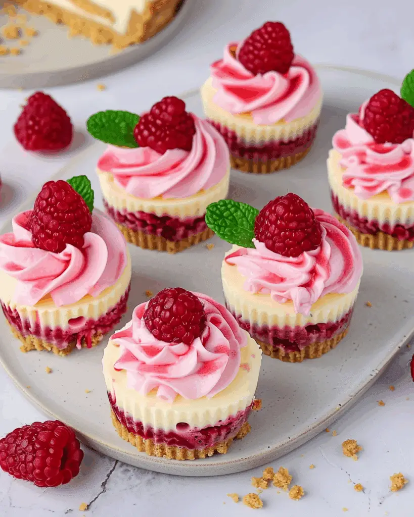 Mini Raspberry Cheesecakes