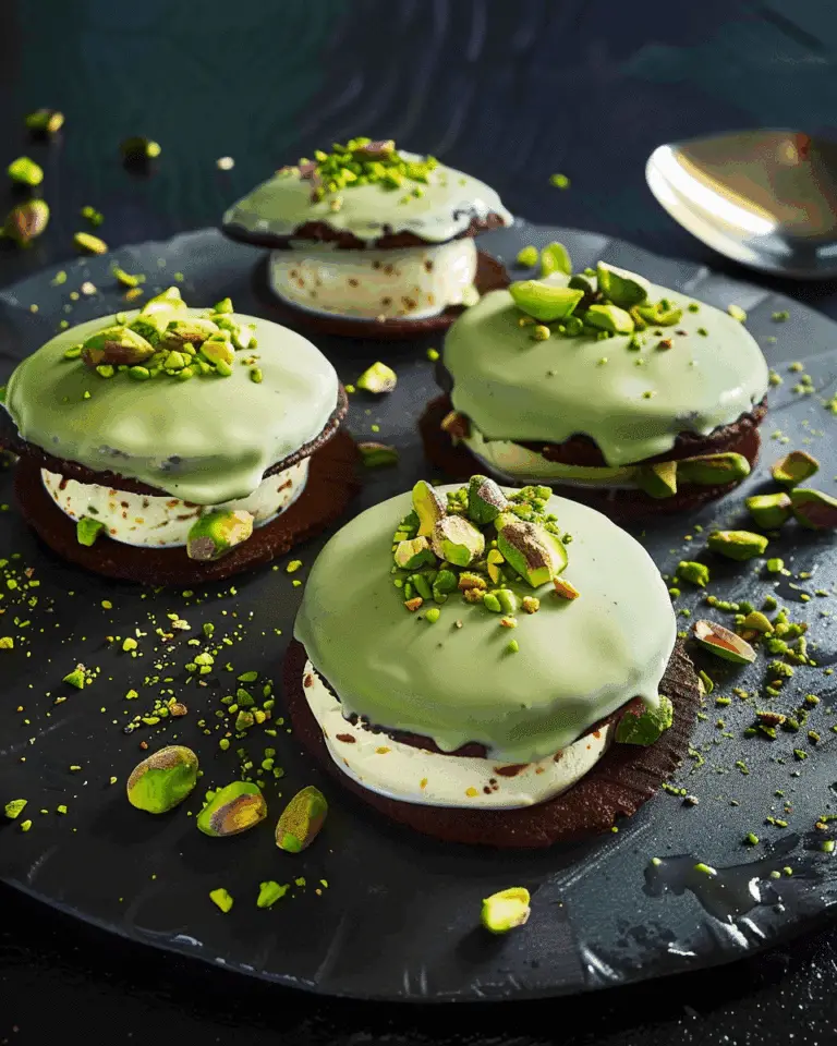 Mini Pistachio Ice Cream Sandwiches