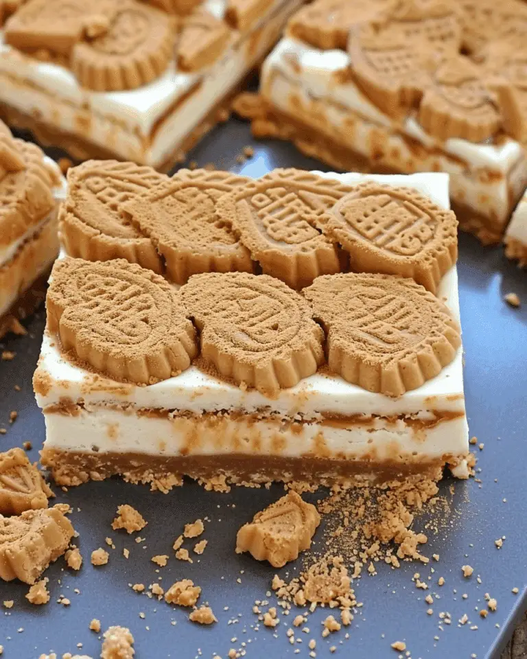 No Bake Biscoff Cheesecake Bars