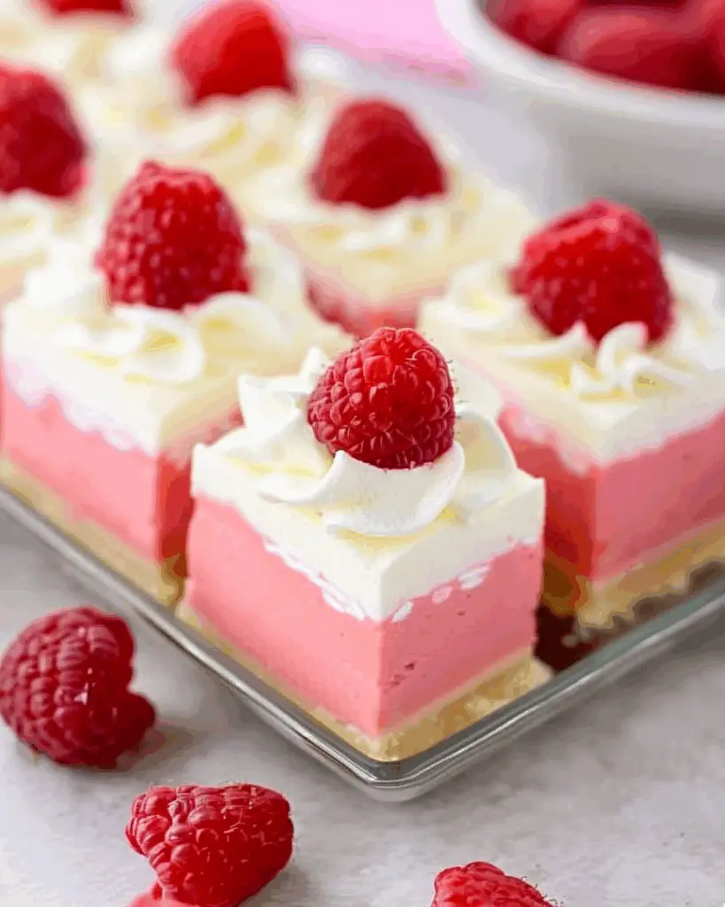 No Bake Raspberry Cream Dream Bars