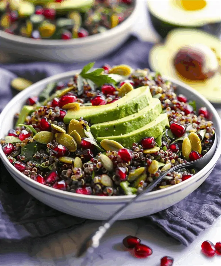 Pomegranate Avocado Quinoa Salad