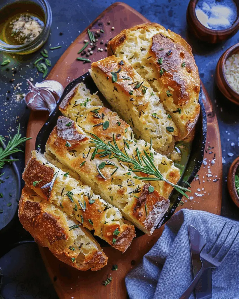 Rustic Garlic Rosemary Skillet Bread