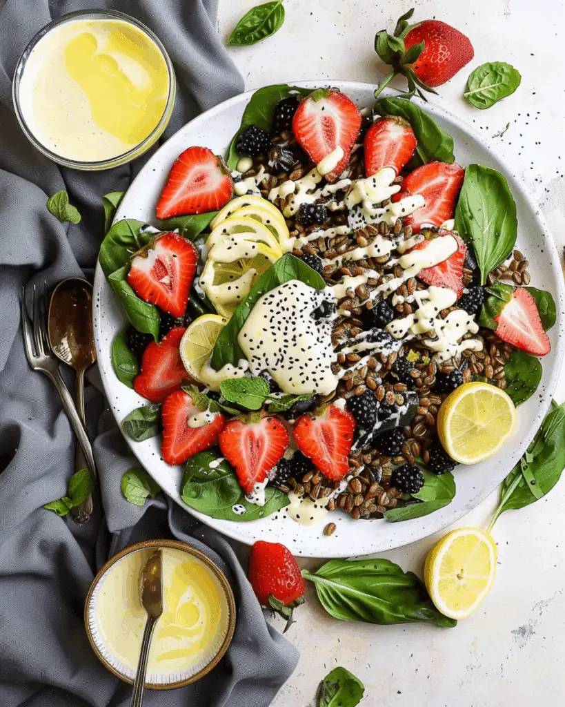 Spring Farro Salad with Lemon Tahini Dressing