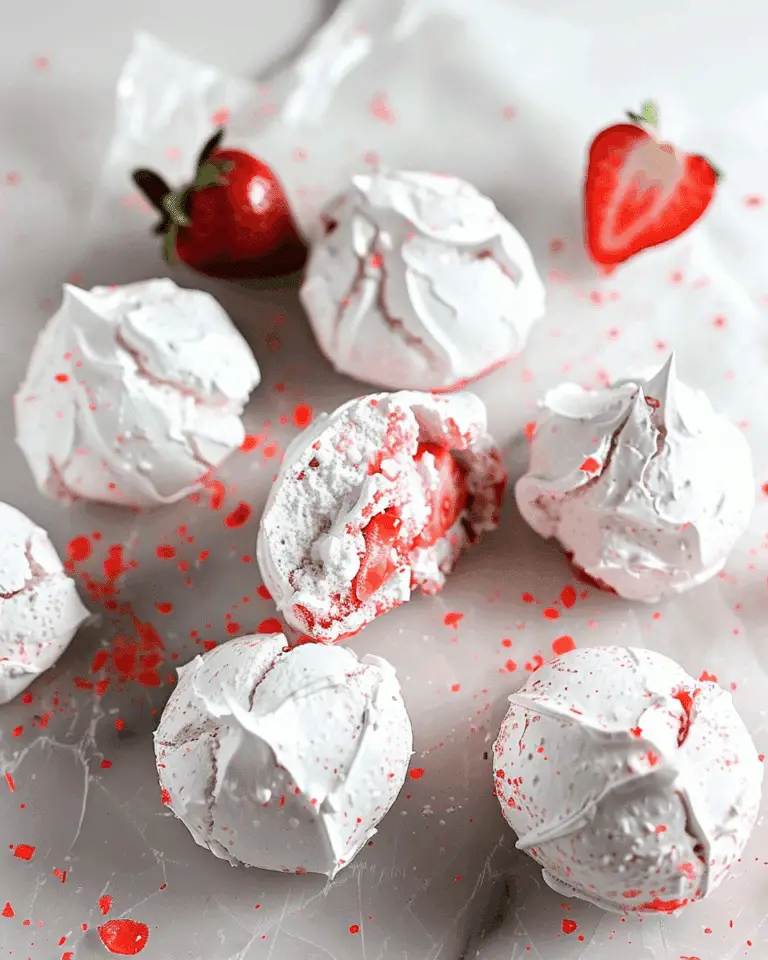 Strawberry Meringue Cloud Cookies