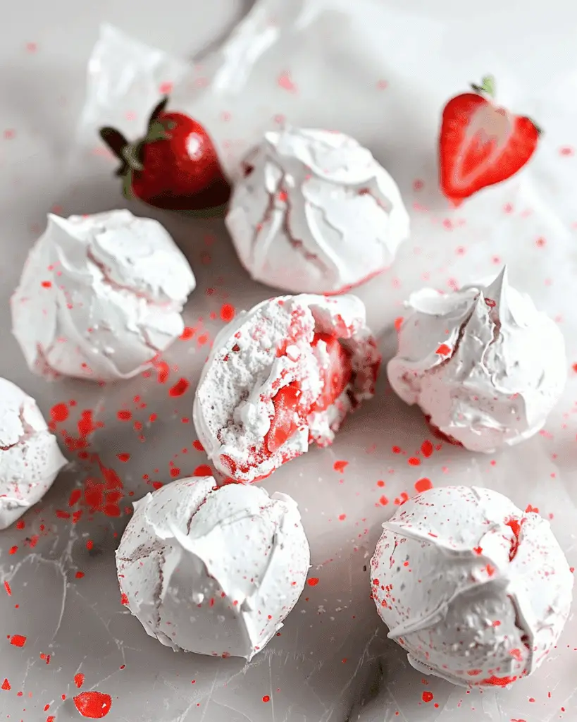 Strawberry Meringue Cloud Cookies