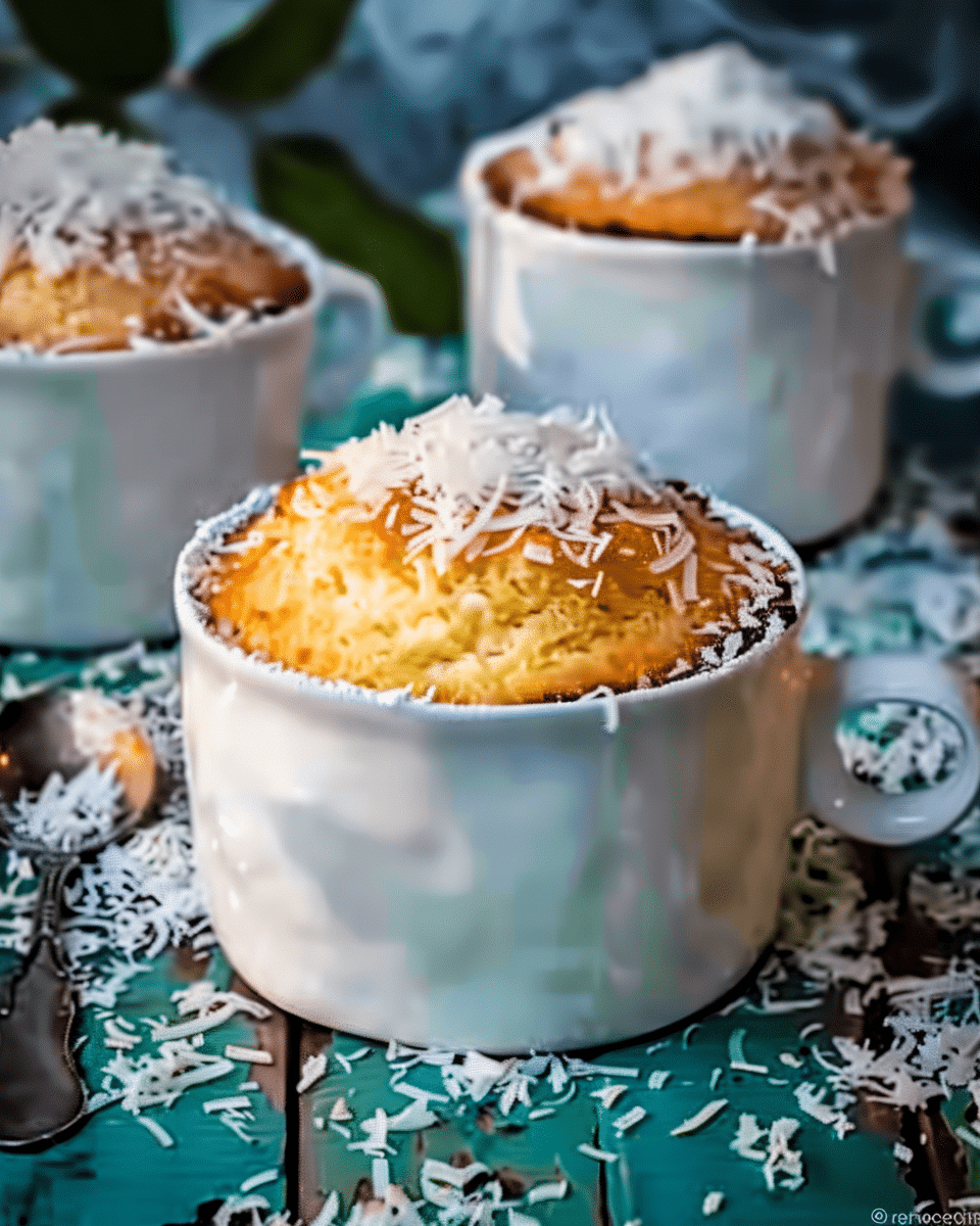 Vanilla Coconut Cottage Cheese Mug Cake