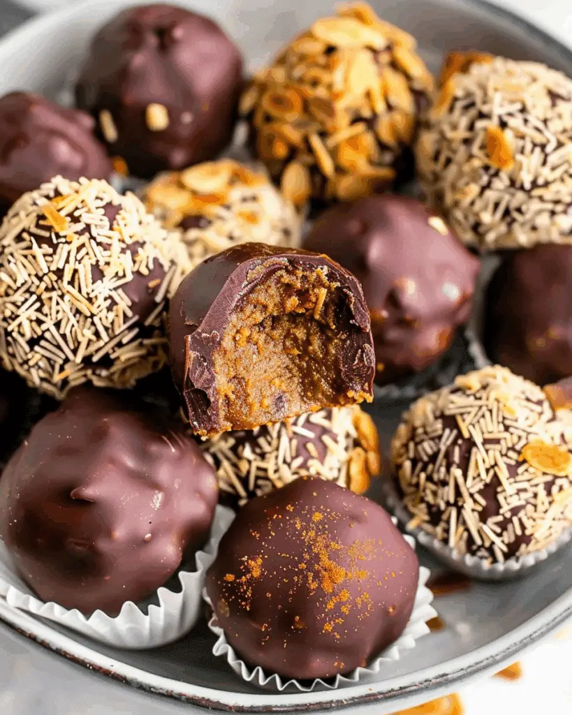 Salted Chocolate Tahini Date Truffles