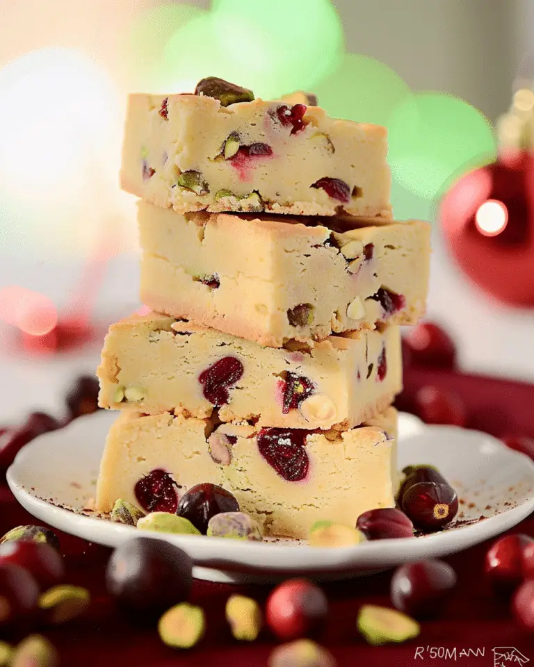 Almond Flour Cranberry Pistachio Shortbread