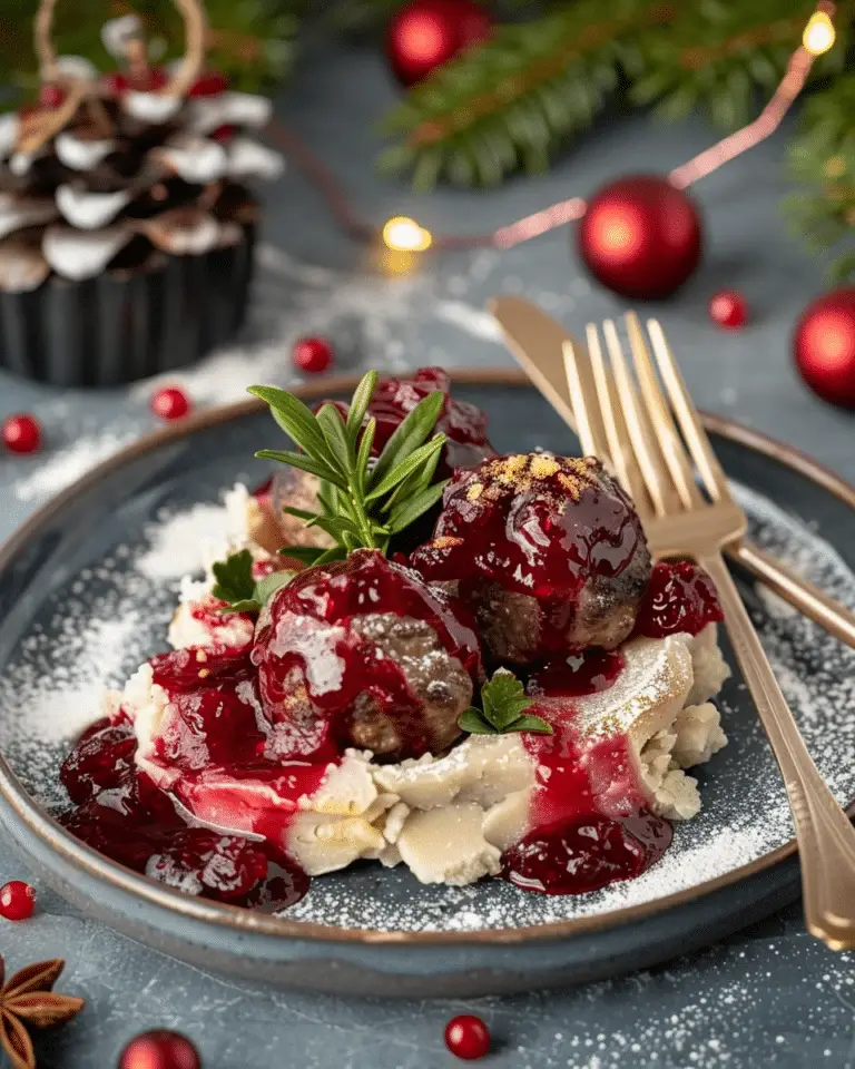 Baked Meatballs with Cranberry Sauce