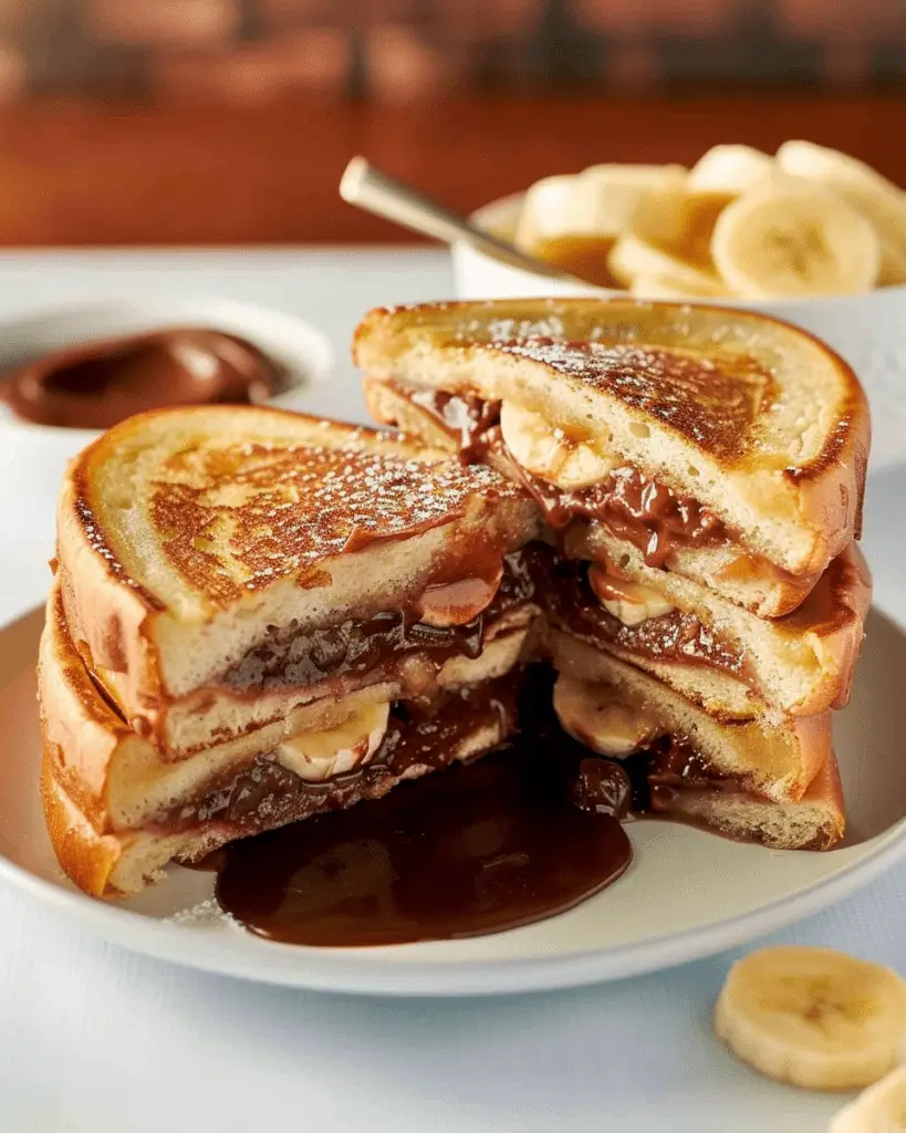 Banana and Nutella Stuffed French Toast