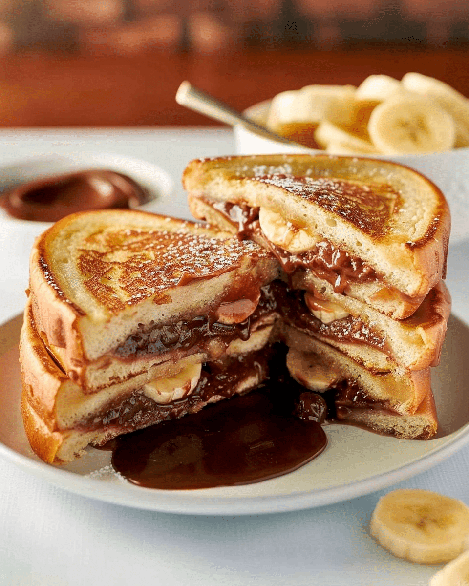 Banana and Nutella Stuffed French Toast
