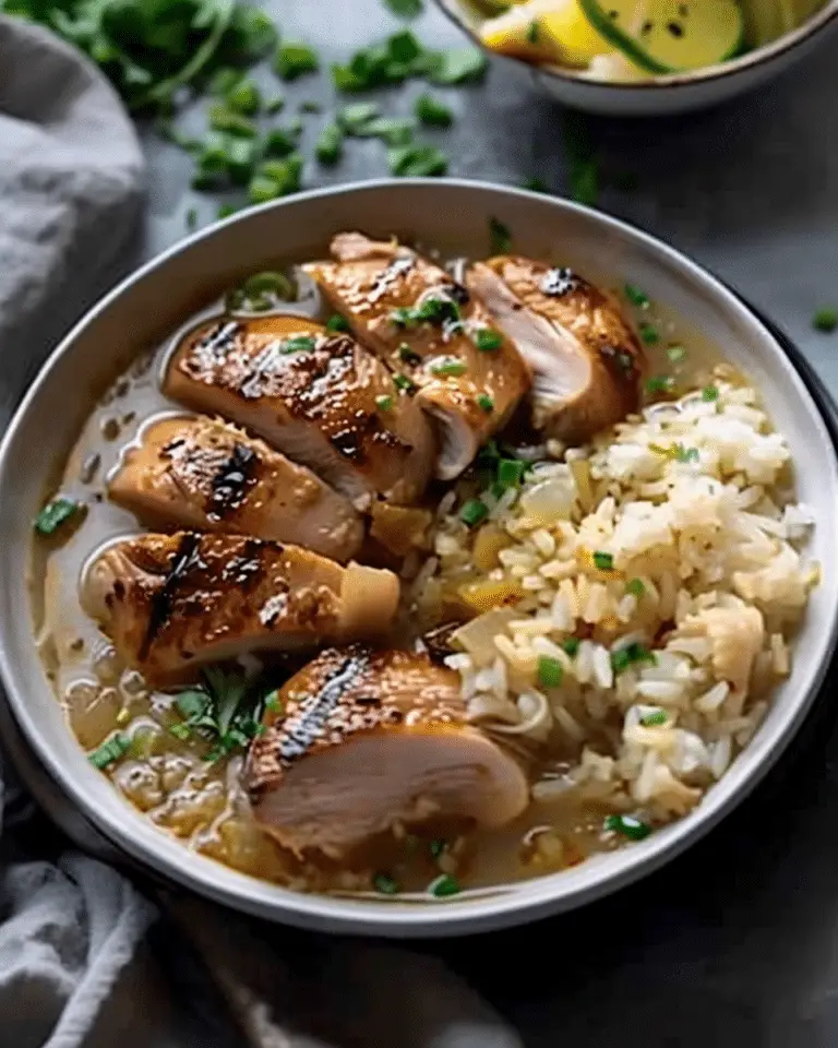 Black Garlic Chicken Rice & Broth