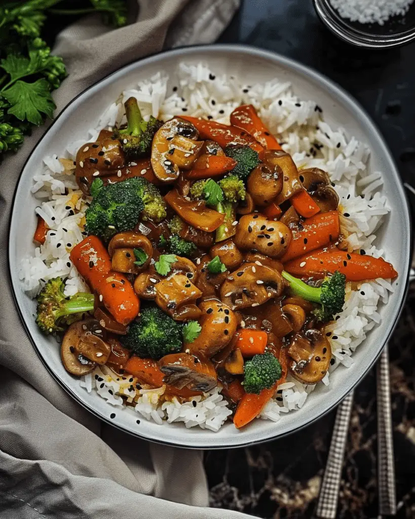 Broccoli, Carrot, and Mushroom Stir-Fry