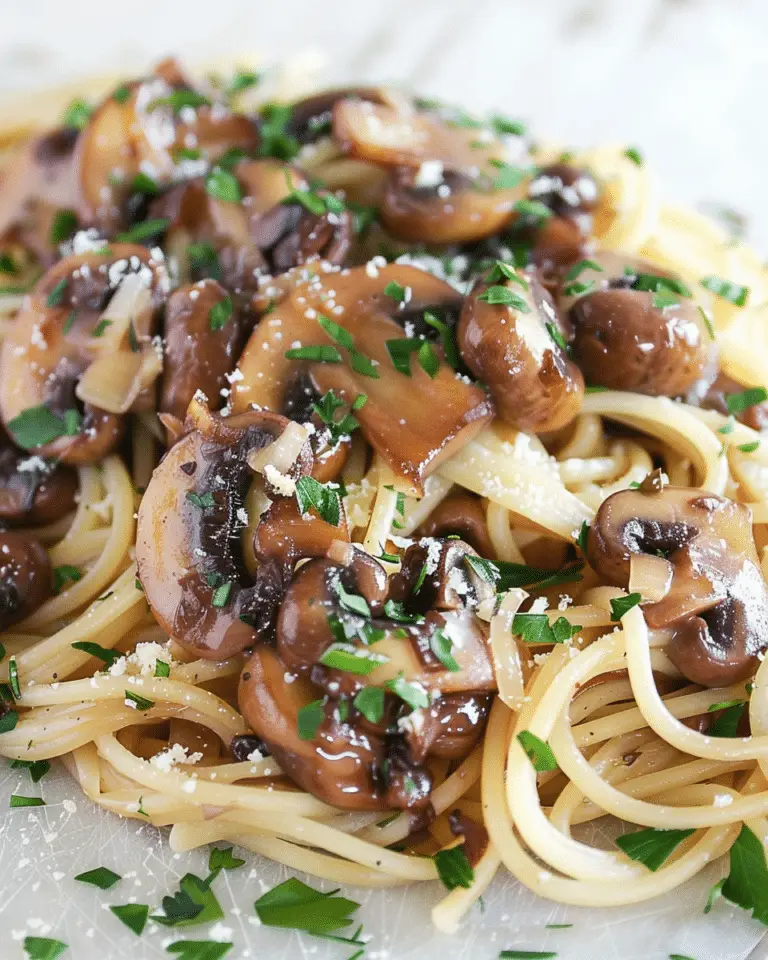 Caramelized Onion and Mushroom Pasta