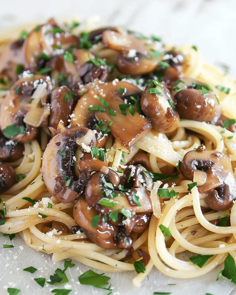 Caramelized Onion and Mushroom Pasta